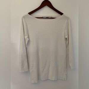 Cream boatneck knit top